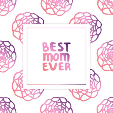 El Yazısı Metin ve Ranunculus ile Anneler Günü Kartı