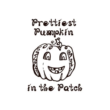 Cadılar Bayramı el yazısı ifade ile çizilmiş kabak