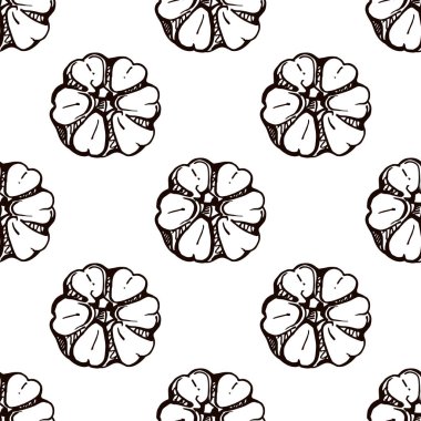 El çizilmiş kabaklar ile Sonbahar dikişsiz desen