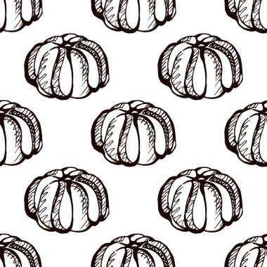 El çizilmiş kabaklar ile Sonbahar dikişsiz desen