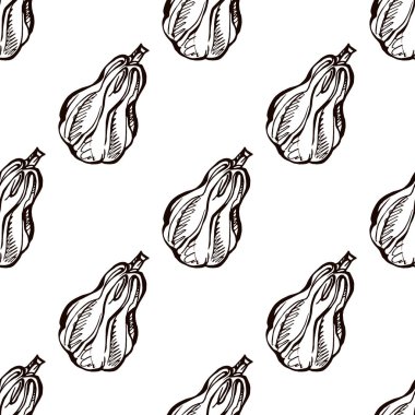 El çizilmiş kabaklar ile Sonbahar dikişsiz desen