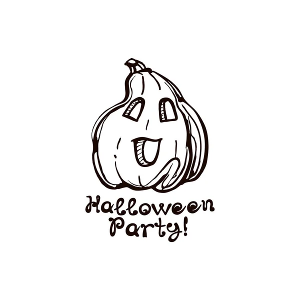 手書きのフレーズでカボチャを描いたハロウィーンの手描き — ストックベクタ