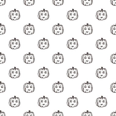 El çizilmiş jack-o-fenerler ile Halloween sorunsuz desen
