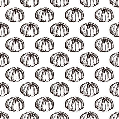 El çizilmiş kabaklar ile Sonbahar dikişsiz desen