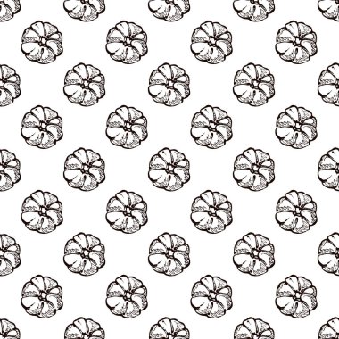 El çizilmiş kabaklar ile Sonbahar dikişsiz desen