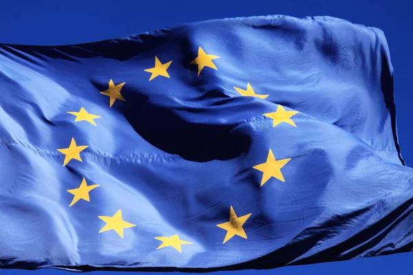 Bandera Unión Europea Viento —  Fotos de Stock