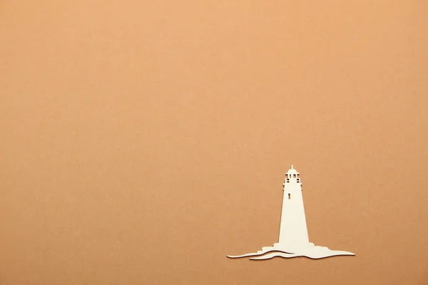 灯塔的木质剪影 旅游背景 — 图库照片