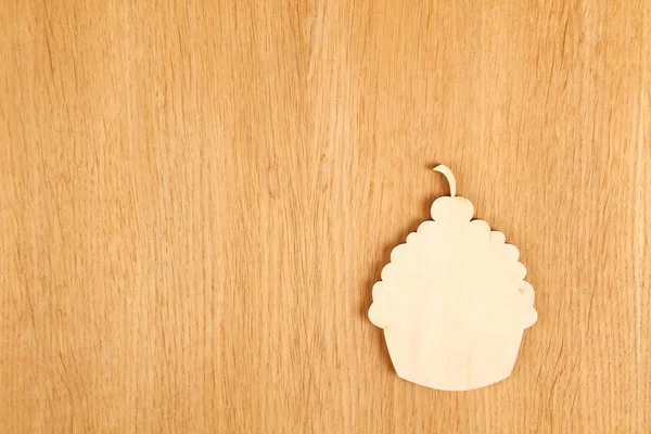 木製の背景の木シルエット ケーキ メニュー — ストック写真
