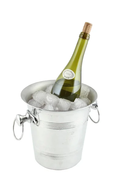 Bottle in an ice bucket — Stock Photo, Image