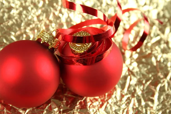 Christmas balls greeting card — Stock Photo, Image