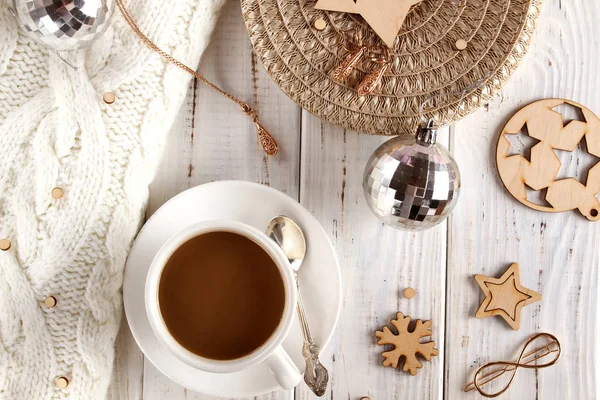 Kaffee und Weihnachten — Stockfoto
