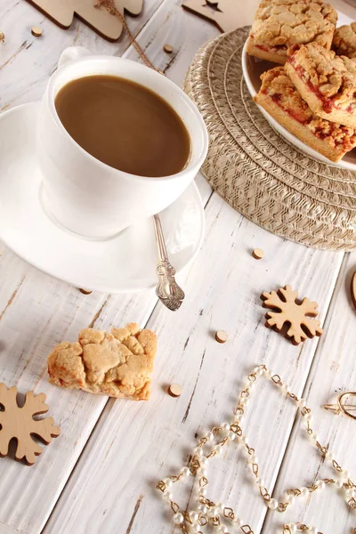 Kaffee mit Keksen — Stockfoto