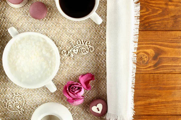 Café da manhã saudável e romântico — Fotografia de Stock