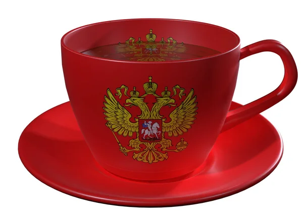 Tea Cup i talerz, który jest stosowany do wizerunku flagi — Zdjęcie stockowe