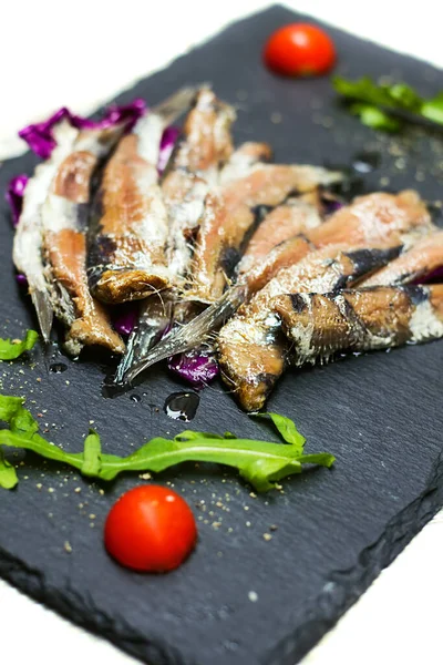 Marinated Sardines Appetizer Selective Focus — Stock Photo, Image