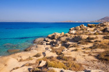 Yunanistan 'ın Naxos adasındaki Agia Anna plajı