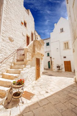 Eski Locorotondo, Puglia, İtalya 'nın geleneksel mimarisi