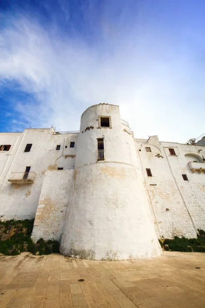 Eine Weitwinkelaufnahme Der Stadtmauer Von Ostuni Apulien Italien — Stockfoto