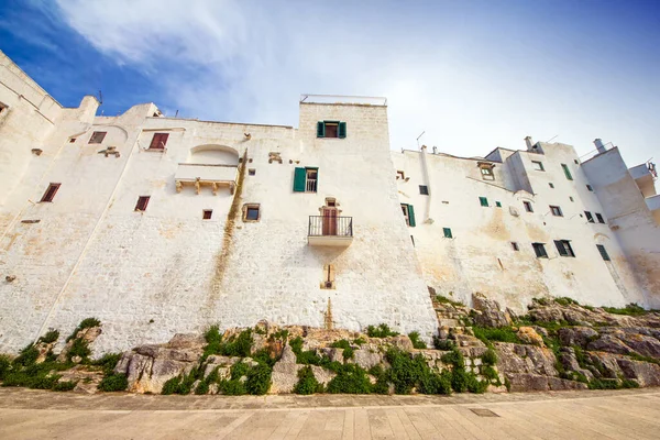 Egy Széles Látószögű Felvétel Ostuni Városfalairól Puglia Olaszország — Stock Fotó