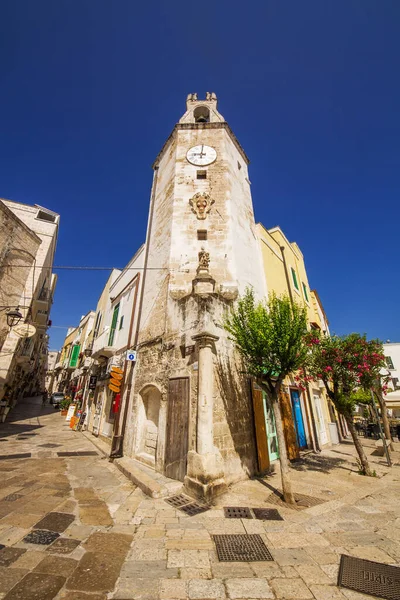 Monopoli Puglia 2018 Grandangolo Torre Civica Torre Dell Orologio Piazza — Foto Stock