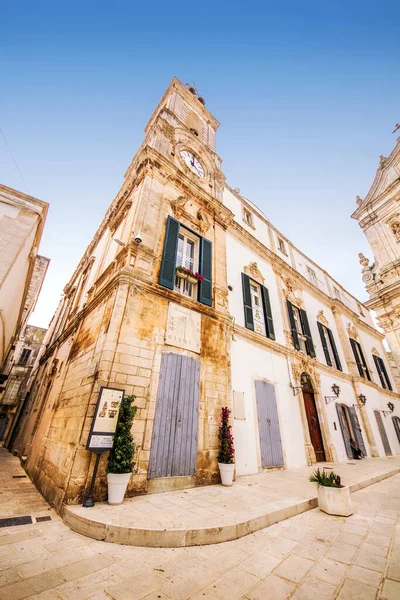 Martina Franca Puglia Italy 2018 Wide Angle Shot Clock Tower — Stock Photo, Image