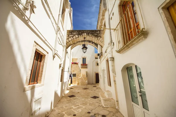 Architettura Tradizionale Del Centro Storico Locorotondo Puglia Italia — Foto Stock