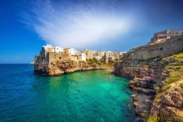 Cala Porto Más Néven Lama Monachile Strand Környező Építészet Régi Jogdíjmentes Stock Képek