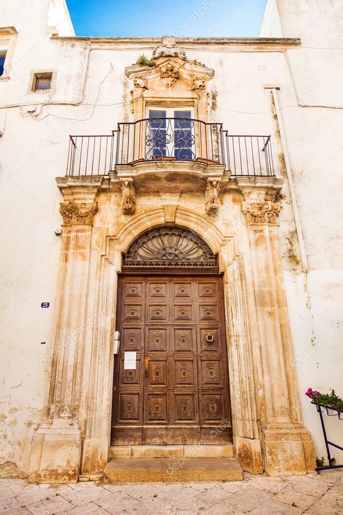 Martina Franca, Puglia, Italy - 06/02/2018 - Residential architecture details of the old town