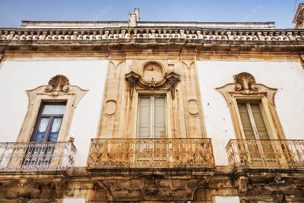 Architecture details of Martina Franca old town, Puglia, Italy