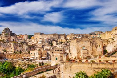 Matera 'nın eski bir kasabası, Unesco Dünya Mirası Basilicata, İtalya