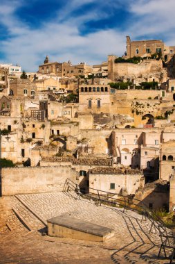 Matera 'nın eski bir kasabası, Unesco Dünya Mirası Basilicata, İtalya