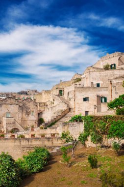 Matera 'nın eski bir kasabası, Unesco Dünya Mirası Basilicata, İtalya