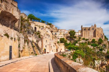 Matera 'nın eski bir kasabası, Unesco Dünya Mirası Basilicata, İtalya
