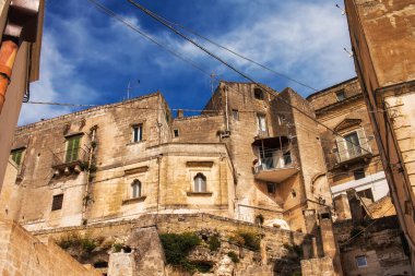 Matera 'nın eski bir kasabası, Unesco Dünya Mirası Basilicata, İtalya