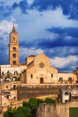 Matera Katedrali gün batımında, Basilicata Bölgesi, İtalya