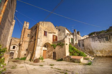 Matera 'nın eski bir kasabası, Unesco Dünya Mirası Basilicata, İtalya