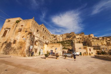 Matera 'nın eski bir kasabası, Unesco Dünya Mirası Basilicata, İtalya
