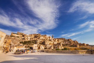 Matera 'nın eski bir kasabası, Unesco Dünya Mirası Basilicata, İtalya