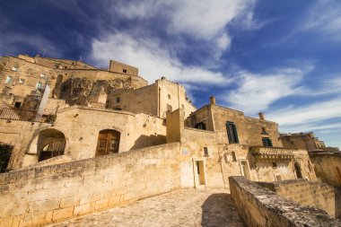 Matera 'nın eski bir kasabası, Unesco Dünya Mirası Basilicata, İtalya