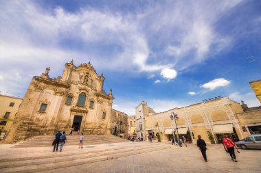 Matera 'nın eski bir kasabası, Unesco Dünya Mirası Basilicata, İtalya