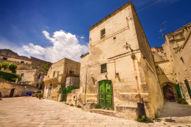 Matera 'nın eski bir kasabası, Unesco Dünya Mirası Basilicata, İtalya