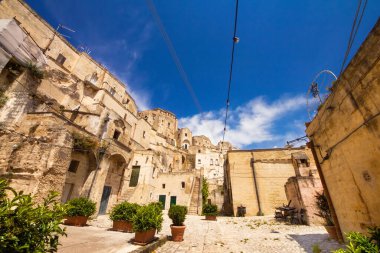 Matera 'nın eski bir kasabası, Unesco Dünya Mirası Basilicata, İtalya