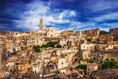 Matera 'nın eski bir kasabası, Unesco Dünya Mirası Basilicata, İtalya