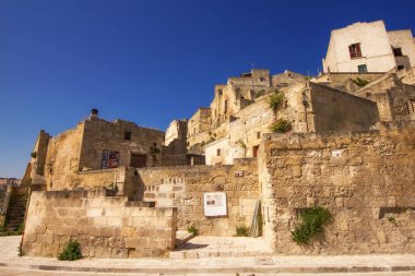 Matera 'nın eski bir kasabası, Unesco Dünya Mirası Basilicata, İtalya