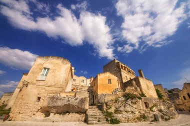 Matera 'nın eski bir kasabası, Unesco Dünya Mirası Basilicata, İtalya