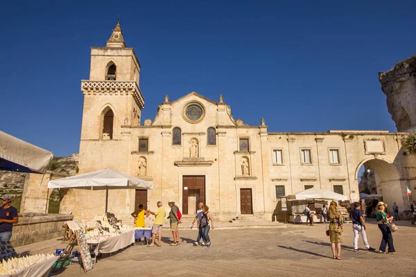 Matera Olaszország 2018 Chiesa San Pietro Caveoso Kora Reggel — Stock Fotó