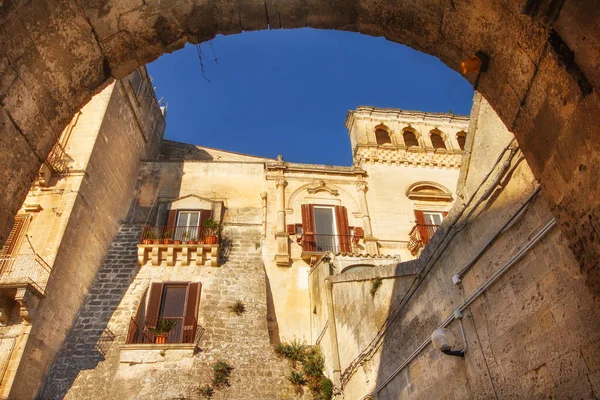 Oude Stad Matera Unesco World Heritage Site Basilicata Italië — Stockfoto