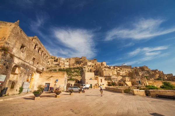 Oude Stad Matera Unesco World Heritage Site Basilicata Italië — Stockfoto