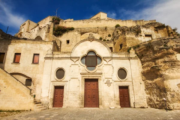 Chiesa Rupestre San Pietro Barisano Church San Pietro Barisano Matera — Stock Photo, Image