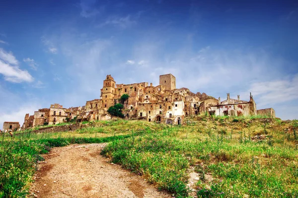 Aldeia Abandonada Craco Região Basilicata Itália — Fotografia de Stock